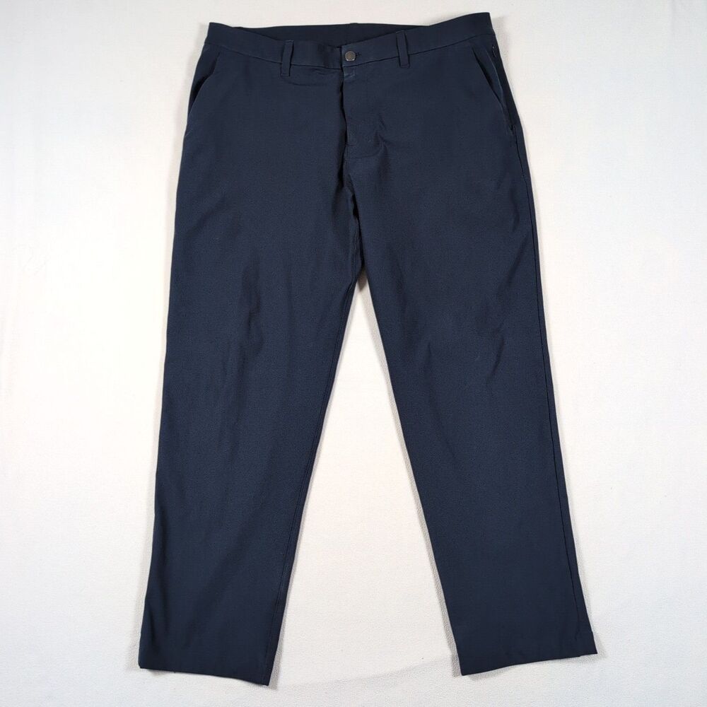 Lululemon ABC Warpstreme Pants Men's 36x30 Blue Trousers Stretch Casual Office